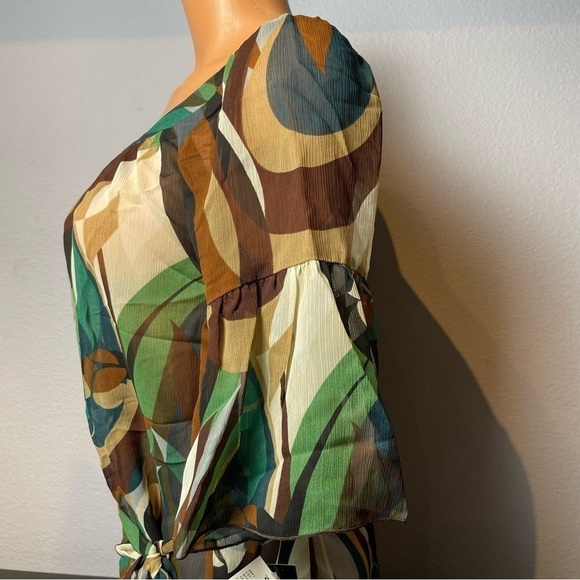 BCX Semi Sheer Belted Blouse with Bell Sleeves Size L (D28) - Picture 4 of 7